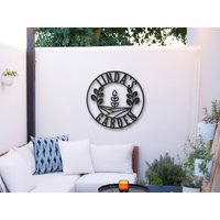 Personalisiertes Gartenschild, Outdoor-Adress-Nummernschild, Gartenplakette, Personalisierte Metallkunst, Einweihungsgeschenk, Neues Hausgeschenk von MorimoraWallArt