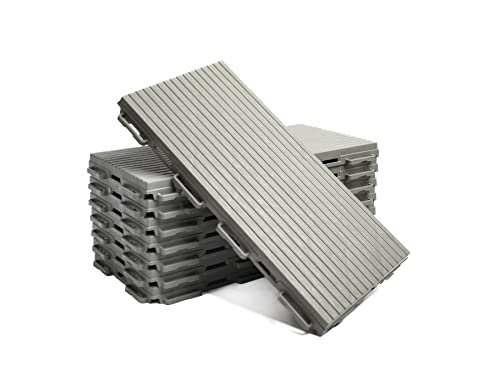 Terrassenfliesen aus Kunststoff, Klicksystem, 30 x 15 cm, 8 Stück, 0,35 qm, Balkonfliesen, Bodenbelag, Klickfliesen in Holzoptik, Wetterfest, Anti-Rutsch-Oberfläche, Terrassenfliesen aus Kunststoff, Klicksystem, 30 x 15 cm, 8 Stück, 0,35 qm, Balkonfliesen, Bodenbelag, Klickfliesen in Holzoptik, Wetterfest, Anti-Rutsch-Oberfläche, von Morion
