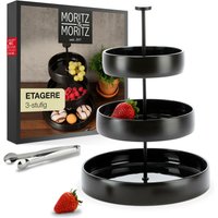 Moritz & Etagere 3-stufig schwarz, Steingut von Moritz & Moritz