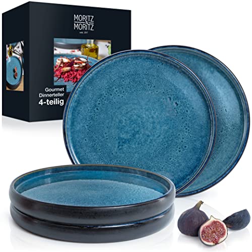 Moritz & Moritz SOLID 4x Speiseteller 26 cm - Steinzeug Teller Set - Geschirr Set zum Servieren von Moritz & Moritz