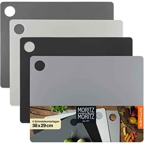 Moritz & Moritz 4x Flexibles Schneidebrett Kunststoff Dünn - Schneidebretter je 38 x 39 cm - Frühstücksbrettchen - Schneidebrett Flexibel - Für sicheres Schneiden mit Grifföffnung Moritz & Moritz 4x Flexibles Schneidebrett Kunststoff Dünn - Schneidebretter je 38 x 39 cm - Frühstücksbrettchen - Schneidebrett Flexibel - Für sicheres Schneiden mit Grifföffnung von Moritz & Moritz