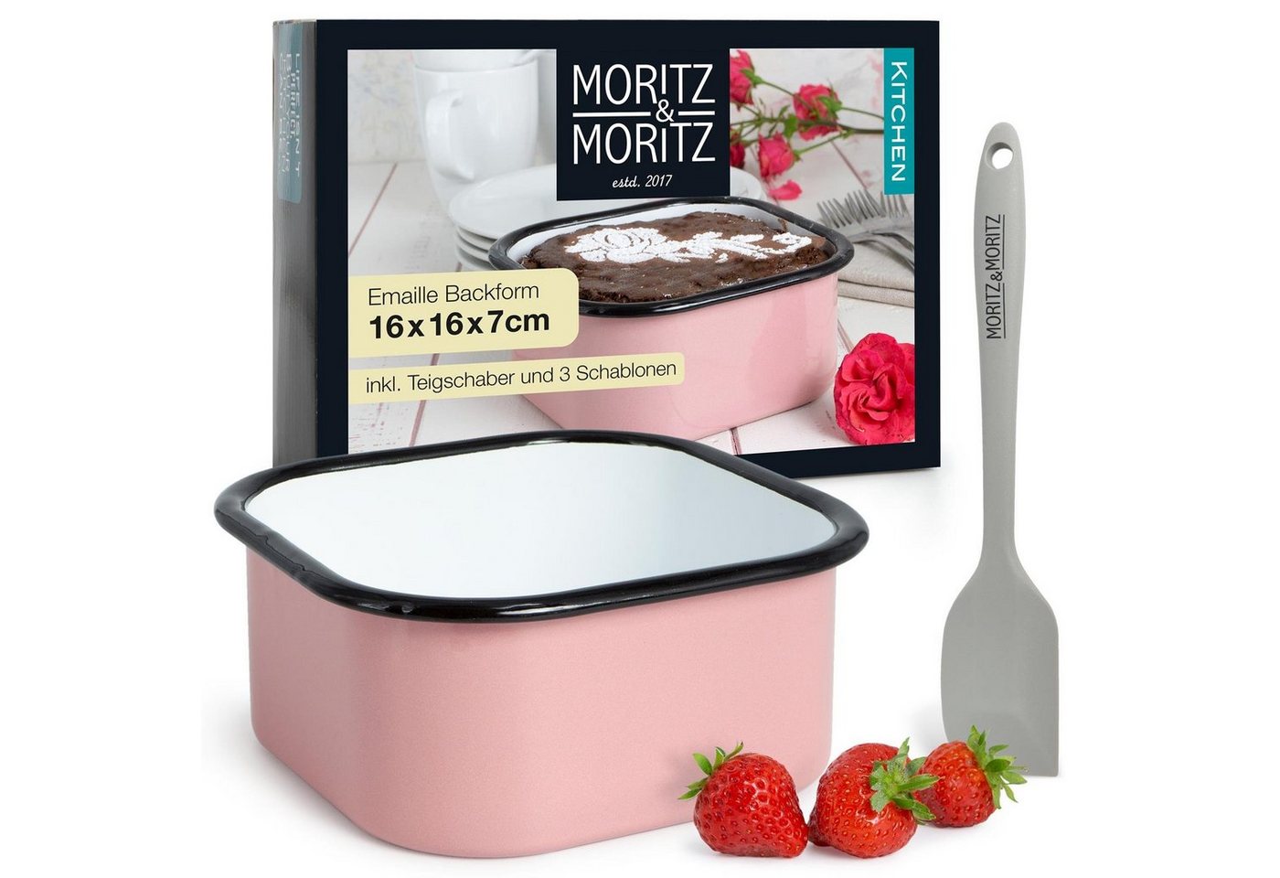 Moritz & Moritz Backform Mini Kuchenform Emaille, (Set), für Kuchen, Toastbrot oder Brot von Moritz & Moritz