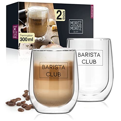 Moritz & Moritz Barista 2 x 300 ml Kaffeegläser Doppelwandig – Doppelwandige Gläser für Kaffee, Tee oder Dessert - Spülmaschinengeeignet Moritz & Moritz Barista 2 x 300 ml Kaffeegläser Doppelwandig – Doppelwandige Gläser für Kaffee, Tee oder Dessert - Spülmaschinengeeignet von Moritz & Moritz
