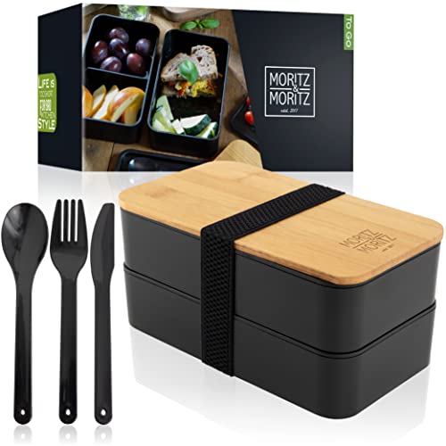 Moritz & Moritz Bento Box Japanisch – Perfekte Lunchbox für Erwachsene und Kinder - Brotdose mit Fächern – Ideal für die Arbeit, Schule und Unterwegs von Moritz & Moritz