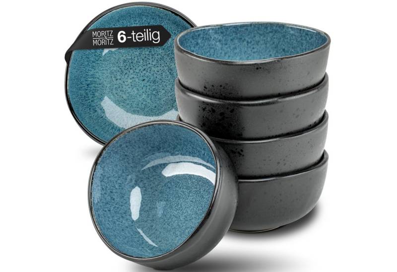 Moritz & Moritz Dessertschale ORGANIC reaktiv blau Müslibowl Set 6 tlg., Steinzeug, (Set, 6-tlg), Geschirrset für 6 Personen von Moritz & Moritz