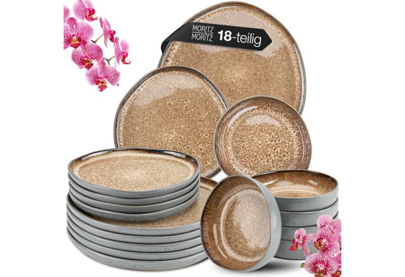 Moritz & Moritz Kombiservice ORGANIC beige Geschirrset (18-tlg), 6 Personen, Steinzeug, Kombigeschirr für 6 Personen von Moritz & Moritz