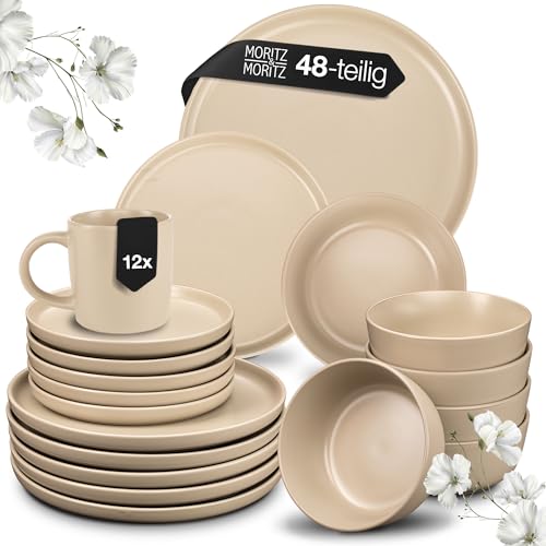 Moritz & Moritz NORDIC Geschirrset 12 Personen - 48-teiliges Steingut Geschirr Set in Taupe - Skandinavisches Design - Robustes Teller Set 12 Personen für Alltag & Gäste - Kombiservice Geschirrsets Moritz & Moritz NORDIC Geschirrset 12 Personen - 48-teiliges Steingut Geschirr Set in Taupe - Skandinavisches Design - Robustes Teller Set 12 Personen für Alltag & Gäste - Kombiservice Geschirrsets von Moritz & Moritz