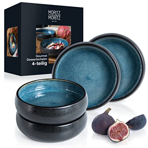 Moritz & Moritz SOLID 4x Kleine Schalen - 300ml - Dip Schälchen aus Steinzeug für Dessert, Snack, Suppe, Salat, EIS, Tapas und Antipasti von Moritz & Moritz