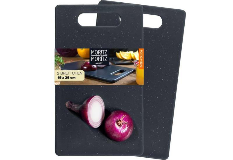 Moritz & Moritz Schneidebrett 2tlg Schneidebrett Kunststoff Set, Kunststoff, (Granitoptik), 25 x 15 cm - Frühstücksbrettchen - hygienisch und spülmaschinenfest von Moritz & Moritz