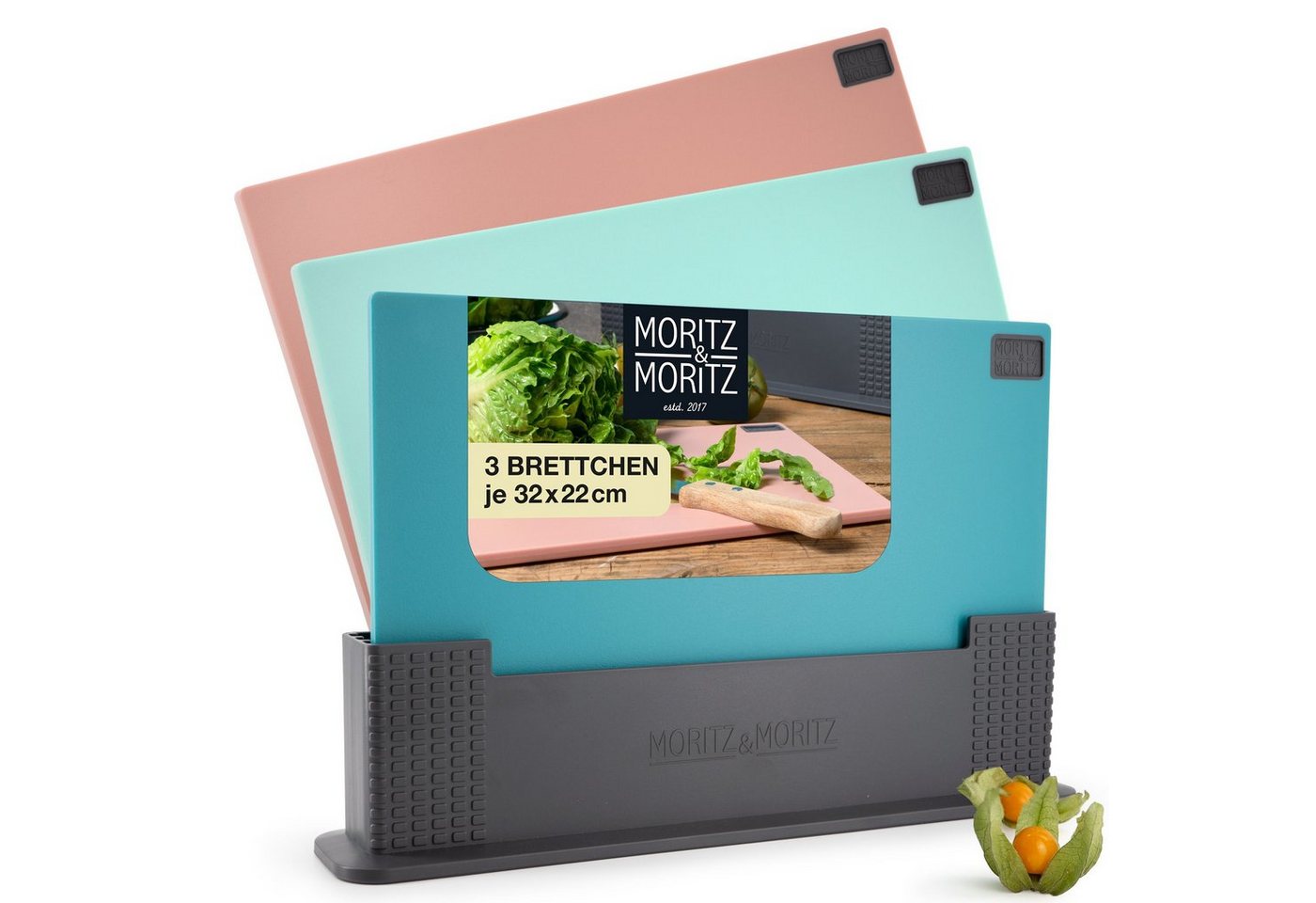 Moritz & Moritz Schneidebrett 3x Schneidebrett Kunststoff Set, Kunststoff, (3er Set), Spülmaschinengeeignet und hygienisch von Moritz & Moritz