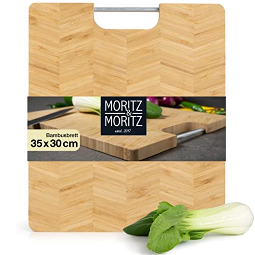 Moritz & Moritz Schneidebrett Bambus Groß - 35 x 30 x 2 cm - Schneidebretter mit Griff - Zum Schneiden, Anrichten und Servieren Moritz & Moritz Schneidebrett Bambus Groß - 35 x 30 x 2 cm - Schneidebretter mit Griff - Zum Schneiden, Anrichten und Servieren von Moritz & Moritz