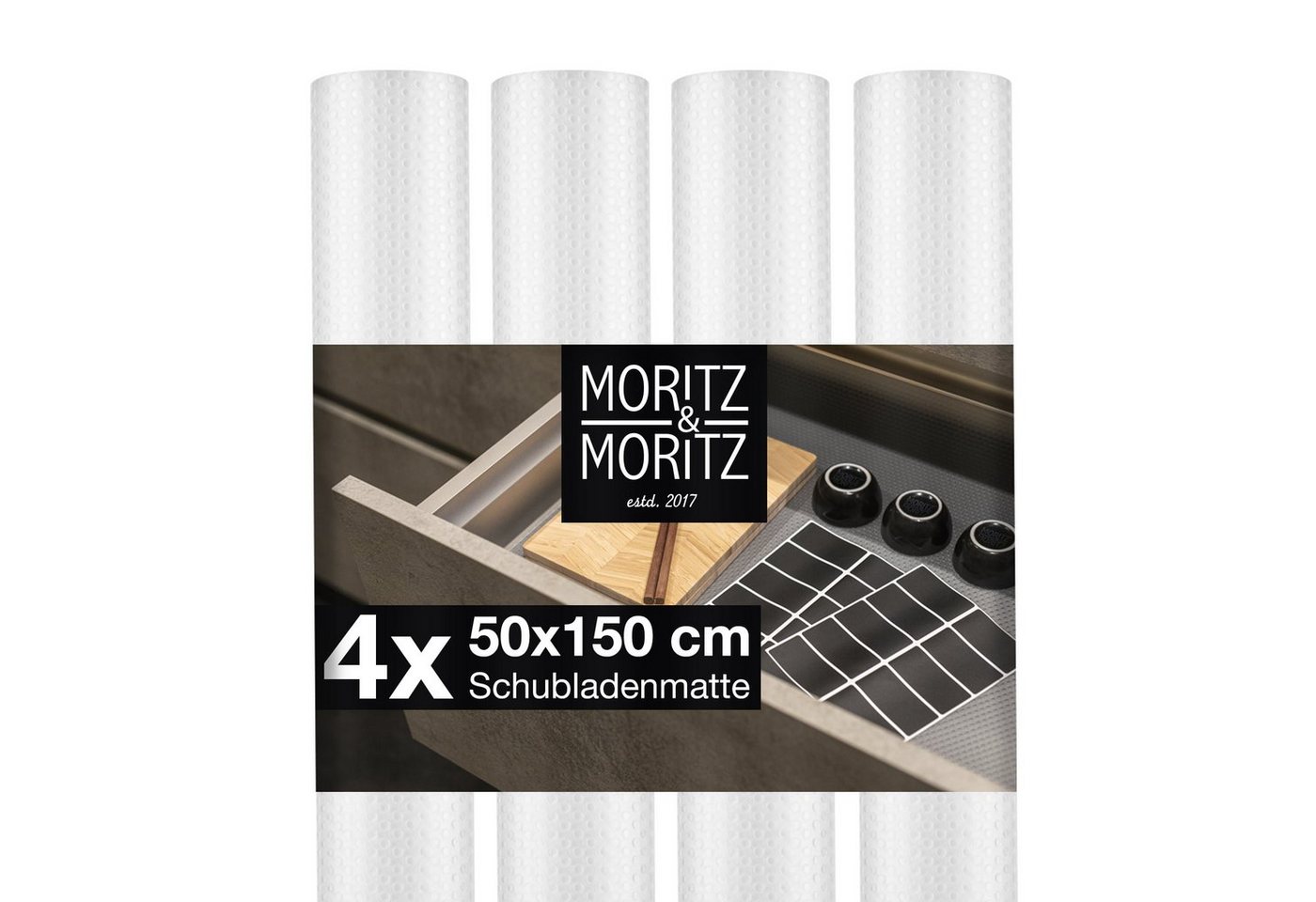 Moritz & Moritz Schubladenmatte Antirutschmatte für Schubladen, 50 cm breit - Inkl. 20 Tafelaufkleber Moritz & Moritz Schubladenmatte Antirutschmatte für Schubladen, 50 cm breit - Inkl. 20 Tafelaufkleber von Moritz & Moritz