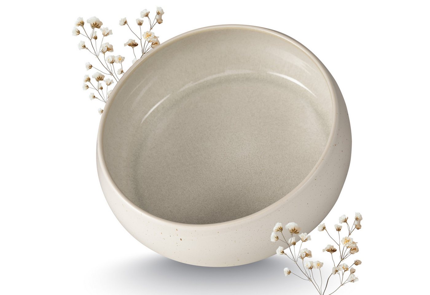 Moritz & Moritz Servierschale SOLID UNI Servierschale - Creme, Steinzeug, (Set, 1-tlg), Spülmaschinengeeignet von Moritz & Moritz