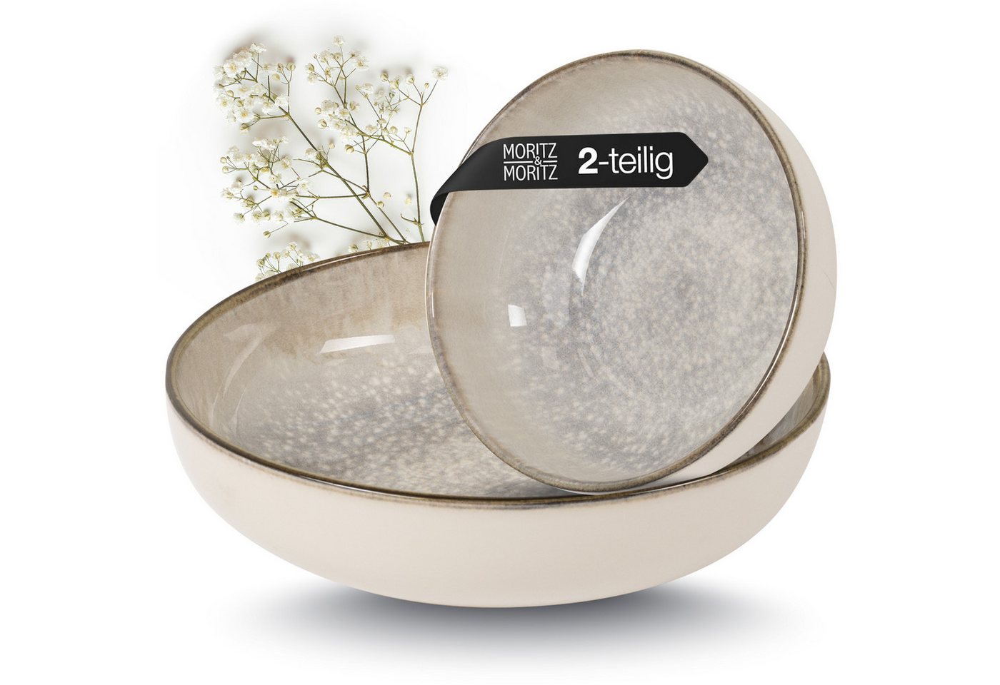 Moritz & Moritz Servierschüssel BLOSSOM Servierschüsseln 2er Set, Porzellan, (Set, 2-tlg), Hochwertiges Porzellan, Spülmaschinengeeignet von Moritz & Moritz