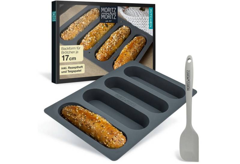 Moritz & Moritz Silikonform Hot Dog Brötchen Backform Silikon, (Set) von Moritz & Moritz