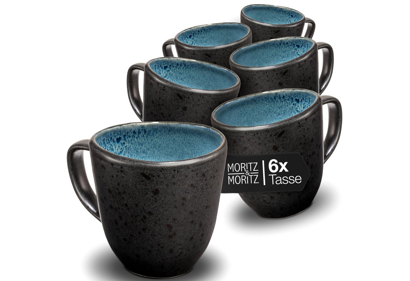 Moritz & Moritz Tasse ORGANIC reaktiv blau Tassen Set 6 tlg., Steinzeug, für 6 Personen - spülmaschinen- und mikrowellengeeignet Moritz & Moritz Tasse ORGANIC reaktiv blau Tassen Set 6 tlg., Steinzeug, für 6 Personen - spülmaschinen- und mikrowellengeeignet von Moritz & Moritz