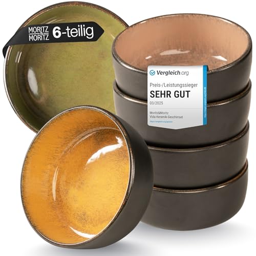 Moritz & Moritz VIDA Müslischalen 6er Vintage - Stylisches und robustes Schalen Set aus Porzellan für Müsli, Suppen & Salate - Spülmaschinenfest, mikrowellengeeignet, ideal für den täglichen Gebrauch Moritz & Moritz VIDA Müslischalen 6er Vintage - Stylisches und robustes Schalen Set aus Porzellan für Müsli, Suppen & Salate - Spülmaschinenfest, mikrowellengeeignet, ideal für den täglichen Gebrauch von Moritz & Moritz
