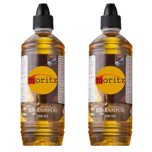 2 x 750 ml Moritz Bio Lampenöl Citronella für Fackeln Öllampen Sturmlaternen Wandfackeln von Moritz