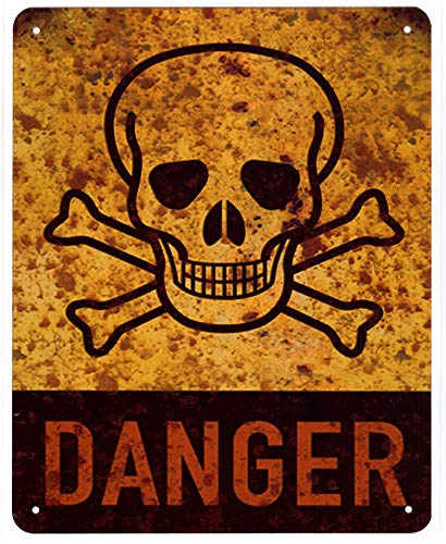 Blechschild Danger Totenkopf Skull Gefahr 20 x 25 cm Deko Schild mit Aufdruck Aufschrift von Moritz