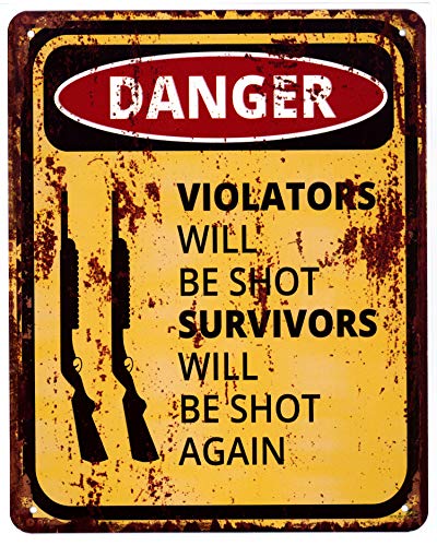 Blechschild Danger Violators will be Shot 20 x 25 cm Deko Schild mit Aufdruck Aufschrift von Moritz