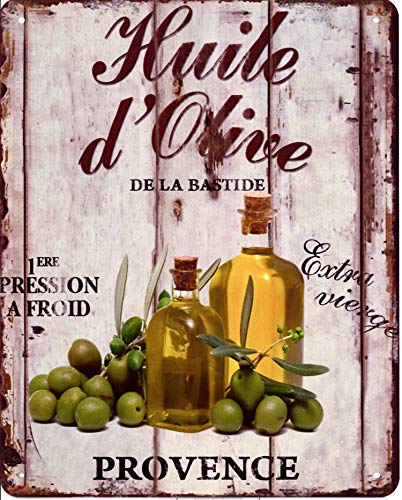 Blechschild Huile d´Olive Provence 20 x 25 cm Deko Schild mit Aufdruck Aufschrift von Moritz