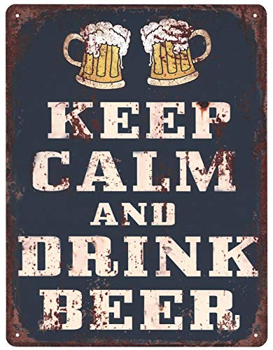 Blechschild Keep Calm and Drink Beer 25 x 33 cm Deko Schild mit Aufdruck Aufschrift von Moritz