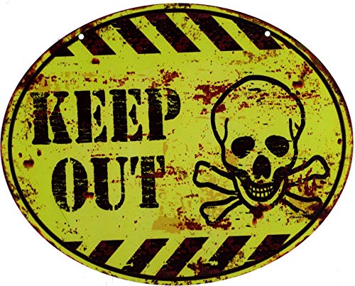 Blechschild Keep Out Totenkopf Kein Zutritt 20 x 25 cm Deko Schild mit Aufdruck Aufschrift von Moritz