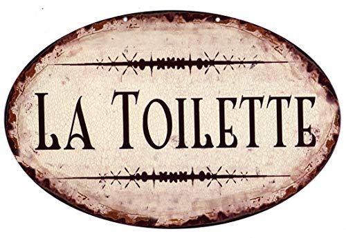 Blechschild La Toilette 15 x 23 cm Deko Schild mit Aufdruck Aufschrift von Moritz