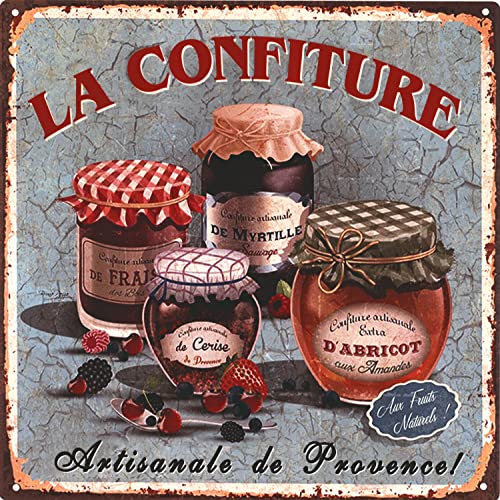 Blechschild Marmelade Confiture 30 x 30 cm Geschenk-Idee aus Metall Vintage-Design zur Dekoration von Moritz