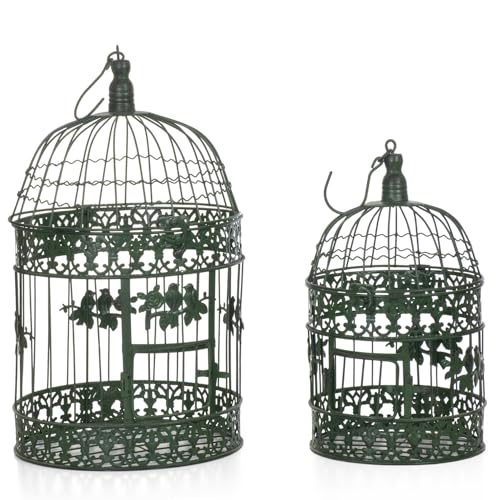 Deko Vogelkäfig 2er Set grün Metall Hängedeko Vintage Ø 25 x 51 cm & Ø 19 x 41 cm Blumenständer Dekoidee zum Aufhängen oder Stellen für Innenräume Balkon Garten Hochzeit Deko Vogelkäfig 2er Set grün Metall Hängedeko Vintage Ø 25 x 51 cm & Ø 19 x 41 cm Blumenständer Dekoidee zum Aufhängen oder Stellen für Innenräume Balkon Garten Hochzeit von Moritz
