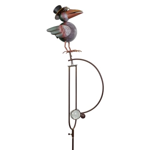 Metall Gartenstecker Vogel mit Zylinder und Brille, balancierend auf Bogen mit Gegengewicht, ca. 150 × 30 × 12,5 cm, 1,2 kg - lustige Gartendeko Figur für draußen Metall Gartenstecker Vogel mit Zylinder und Brille, balancierend auf Bogen mit Gegengewicht, ca. 150 × 30 × 12,5 cm, 1,2 kg - lustige Gartendeko Figur für draußen von Moritz