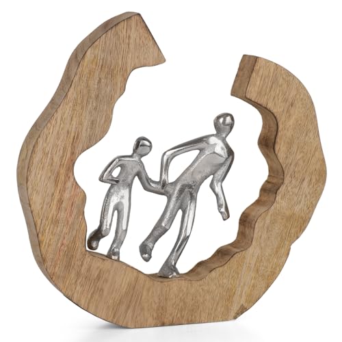 Moderne Skulptur Vater mit Kind aus Aluminium auf Mangoholzsockel - 24,5 x 3,5 x 24,5 cm - Hand in Hand - Dekoskulptur Familie - Dekofigur Familie Vater Kind modern Moderne Skulptur Vater mit Kind aus Aluminium auf Mangoholzsockel - 24,5 x 3,5 x 24,5 cm - Hand in Hand - Dekoskulptur Familie - Dekofigur Familie Vater Kind modern von Moritz