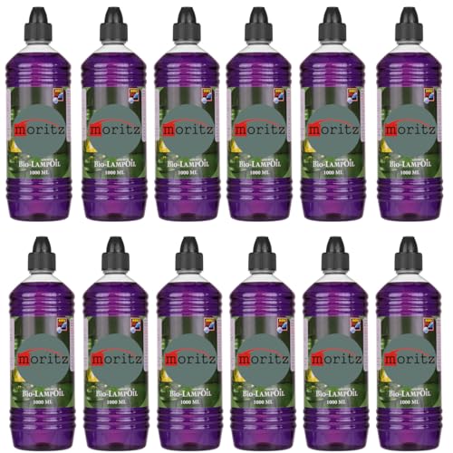 Moritz 12 Liter Bio Lampenöl lila farbig für Öllampen Bambusfackeln Gartenfackel und Wandfackeln von Moritz