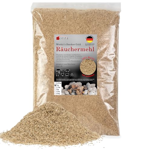 Moritz 1kg Räuchermehl Buche fein 0,5-1 mm Räuchern I Kalträuchern von Fisch Fleisch Wurst Käse Gemüse auch für BBQ I Grill - Räucherspäne von Moritz