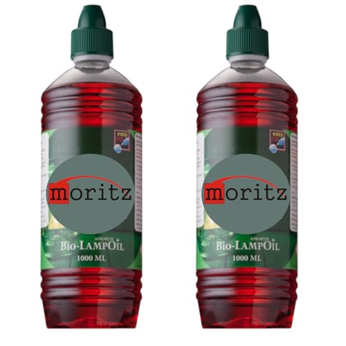 Moritz 2 Liter Bio Lampenöl rot farbig für Öllampen Bambusfackeln Gartenfackel und Wandfackeln von Moritz