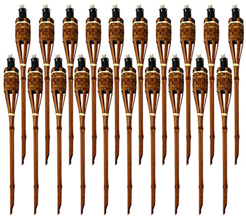 Moritz 20 Stück Bambusfackeln Fackel Deluxe 90 cm Dunkelbraun Gartenfackel Ölfackeln Garten Deko Öllampe Wegleuchte von Moritz
