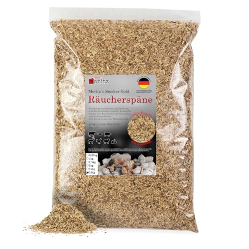 Moritz 25kg Räucherspäne Buche fein 0,75-2 mm Räuchern I Kalträuchern von Fisch Fleisch Wurst Käse Gemüse auch für BBQ I Grill - Räuchermehl von Moritz