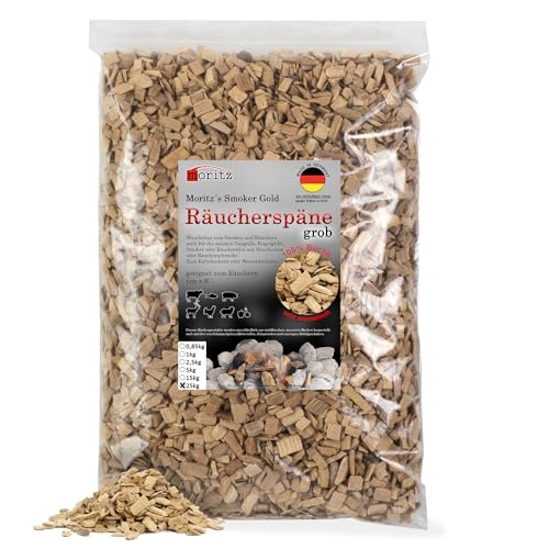 Moritz 25kg Räucherspäne Buche grob 6-12 mm Räuchern I Kalträuchern von Fisch Fleisch Wurst Käse Gemüse auch für BBQ I Grill - Räuchermehl von Moritz