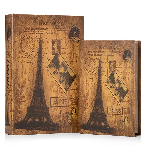 Moritz 2er Set Buchtresor Buchattrappe Deko Eifelturm Frankreich Paris Buch Safe Box Schatulle Buchhülle Geldversteck von Moritz