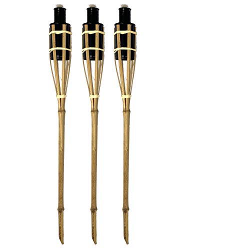 Moritz 3 Stück Bambusfackeln Fackel 90 cm Natur Gartenfackel Ölfackeln Garten Deko Öllampe Wegleuchte von Moritz