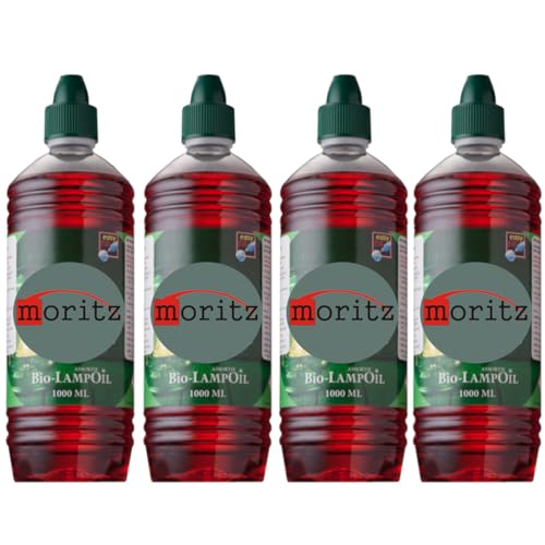 Moritz 4 Liter Bio Lampenöl rot farbig für Öllampen Bambusfackeln Gartenfackel und Wandfackeln von Moritz