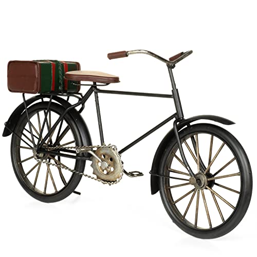 Moritz Blech-Deko Fahrrad mit Koffer schwarz Blechdekoration Blechmodell Modellauto Retro Sammlerstück Vintage Deko Nostalgie Antik Style von Moritz