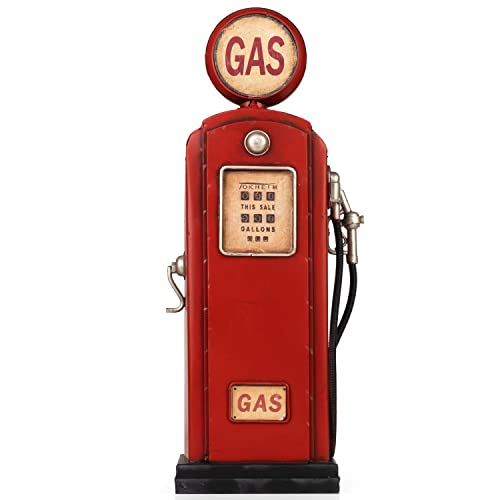 Moritz Blech-Deko Spardose Zapfsäule Gas rot Blechdekoration Blechmodell Modellauto Retro Sammlerstück Vintage Deko Nostalgie Antik Style von Moritz