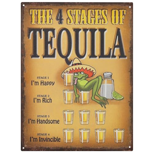 Moritz Blechschild 25 x 33 cm The 4 Stages of Tequila Deko Metallschild Retro Vintage Retro Sprüche lustig Moritz Blechschild 25 x 33 cm The 4 Stages of Tequila Deko Metallschild Retro Vintage Retro Sprüche lustig von Moritz