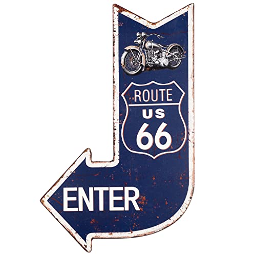 Moritz Blechschild Schild Enter Route US 66 Motorrad Antik-Stil Ausgang Pfeil Dekoschild Retro Nostalgie Wegweiser 40x25cm Moritz Blechschild Schild Enter Route US 66 Motorrad Antik-Stil Ausgang Pfeil Dekoschild Retro Nostalgie Wegweiser 40x25cm von Moritz