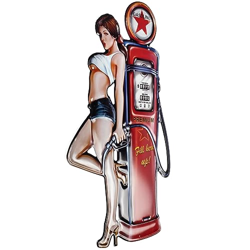 Moritz Blechschild Tanklady Frau Zapfsäule 43 x 80 Vintage Retro Nostalgie Metall Dekoration geprägt Blechschilder Metallschild Moritz Blechschild Tanklady Frau Zapfsäule 43 x 80 Vintage Retro Nostalgie Metall Dekoration geprägt Blechschilder Metallschild von Moritz