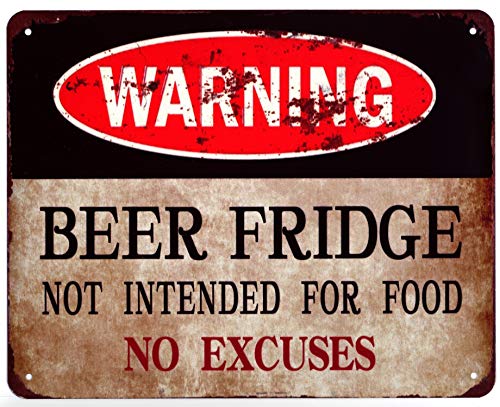 Blechschild Warning Beer Bier Kühlschrank kein Essen 20 x 25 cm Deko Schild mit Aufdruck Aufschrift von Moritz