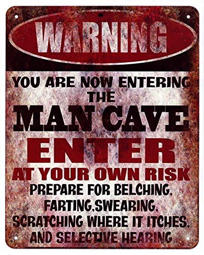 Blechschild Warning Entering the MAN CAVE 20 x 25 cm Deko Schild mit Aufdruck Aufschrift von Moritz