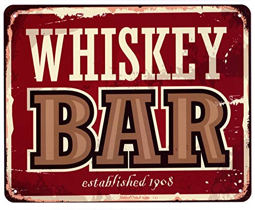 Blechschild Whiskey BAR Whisky 20 x 25 cm Deko Schild mit Aufdruck Aufschrift von Moritz