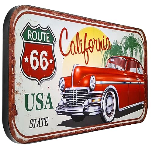 Moritz Blechschild XXL Route66 Carlifornia USA 100 x 46,5 Vintage Retro Nostalgie Metall Dekoration Blechschilder Metallschild von Moritz